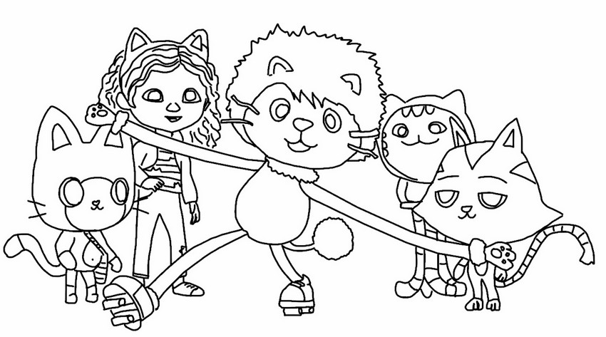 Coloring page Gabby & Marty the Party Cat