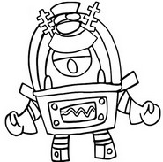 İndirilebilir boyama - Plankton Darryl - Brawl Stars - SüngerBob KarePantolon