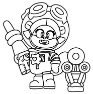 Renklendirilecek çizim - Sandy Jessie - Brawl Stars - SüngerBob KarePantolon