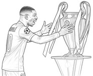 Desenho para baixar - PSG - Dembélé - Copa - Liga dos Campeões da UEFA 2024-2025