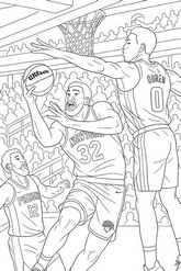 Dibujo para colorear - Karl-Anthony Towns - Baloncesto NBA 2024-25