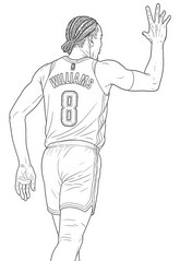 Dibujo descargable - Jalen Williams - Baloncesto NBA 2024-25