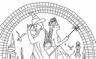 Coloring sheet - Elphaba & Glinda - Wicked