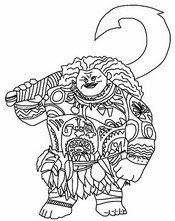 Free coloring page - Maui - Moana 2