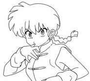 Tekening om in te kleuren - Ranma Saotomé - Vrouwelijk - Ranma 1/2