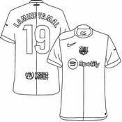 Kostenloses Ausmalbild - Trikot Lamine Yamal - Fußball - FC Barcelona