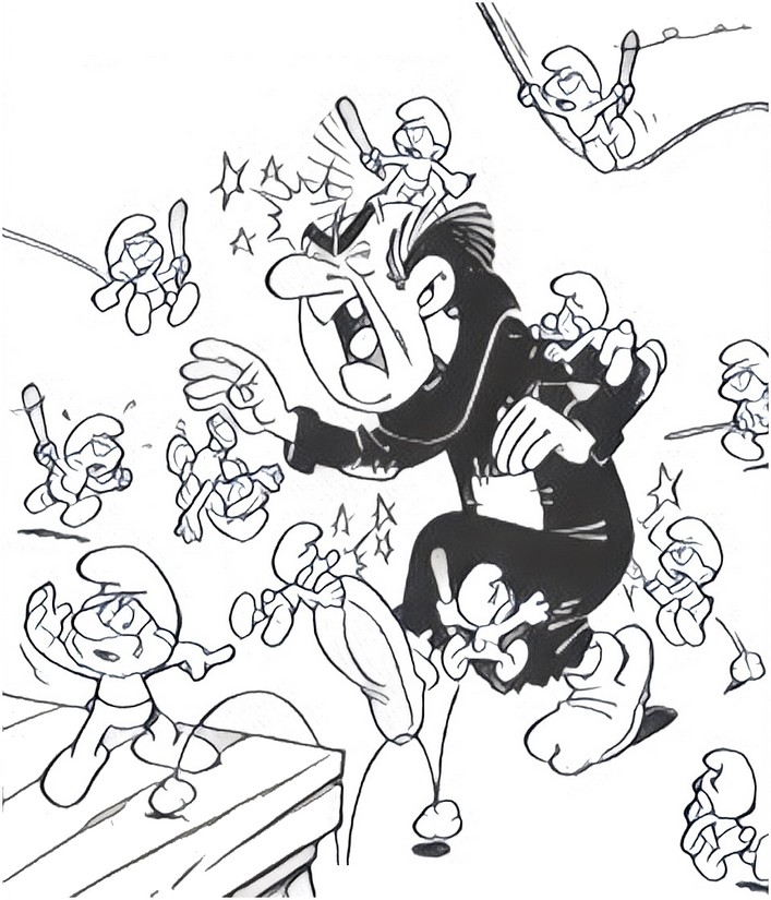 Coloriage Gargamel et les Schtroumpfs