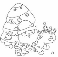 Imagen para colorear - Papá Noel - Unicornio navideño