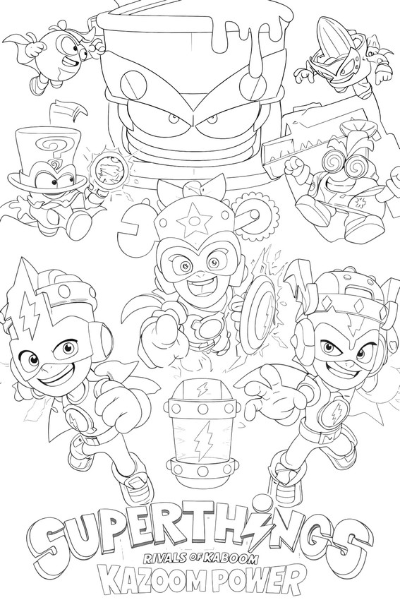 Ausmalbild zum Ausdrucken - Superthings - Kazoom Power