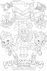 Feuille de coloriage - Série animée - Superthings - Kazoom Power