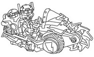 Coloriage à télécharger - Combat Vehicle Kid Fury - Superthings - Kazoom Power