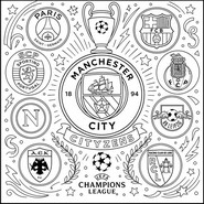 Illustrazione da colorare - Champions League 2026-2027 - Calcio - Manchester City