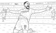Coloriage à télécharger - Rayan Cherki - Football - Manchester City