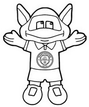 Ilustração para colorir - Moonchester - Futebol - Manchester City