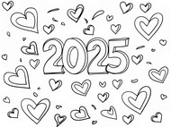 Målarbild - kärlek - Gott nytt år 2025