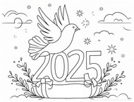 Målarbild - Fred - Gott nytt år 2025