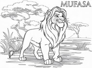 Hoja para colorear - Mufasa - Mufasa - El Rey León