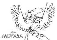 Obrazek do kolorowania - Zazu - Mufasa - Król Lew