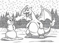 Image to color - Charizard - Pokémon - Winter