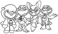 Målarblad - 4 Nightmare Critters - Poppy Playtime 4