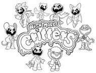 Tekening om in te kleuren - Alle Nightmare Critters - Poppy Playtime 4 - Nightmare Critters