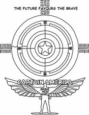 Zeichnung zum Ausmalen - The future favours the brave - Captain America - Brave New World