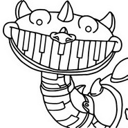 Desenho para colorir - Cabeça - Poppy Playtime 4 - Pianosaurus