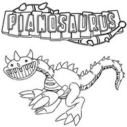 Desenho para imprimir - Logotipo - Poppy Playtime 4 - Pianosaurus