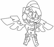 Illustrazione da colorare - Janet fenice di fuoco - Brawl Stars - Super Brawl