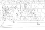 Coloring page Kylian Mbappé