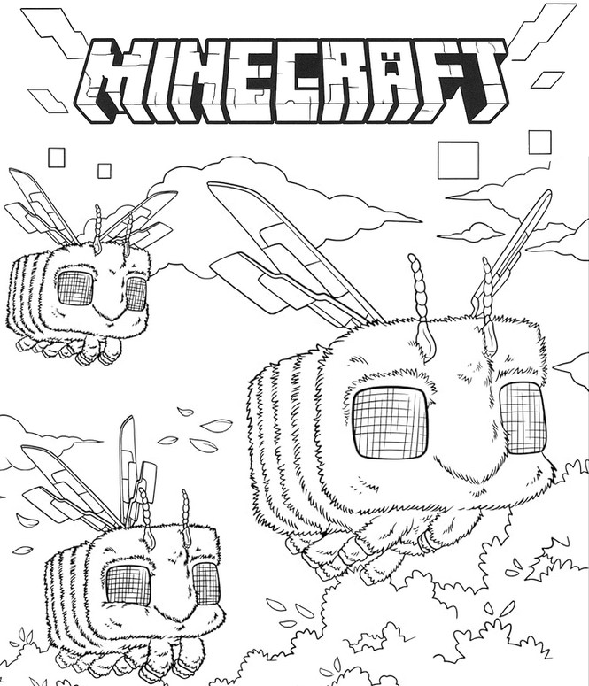 Dibujo Para Colorear Una Pel cula De Minecraft Las Abejas 07