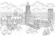 Desenho para imprimir - A escola - Supernatural Academy