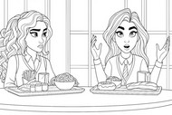 Bild zum Ausmalen - Terra & Jessa - Supernatural Academy