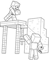 Coloriage à télécharger - Construisez - Minecraft
