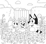 Bild zum Ausmalen - Muffin - Bluey - Frühling