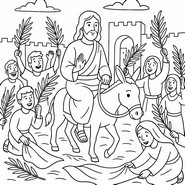 Fargeark - Jesus går inn i Jerusalem - Kristen påske