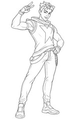 Lámina para colorear - Oscar - Free Fire