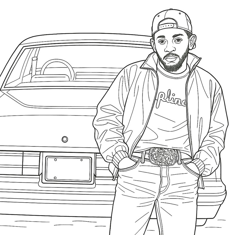 Coloring page Kendrick Lamar