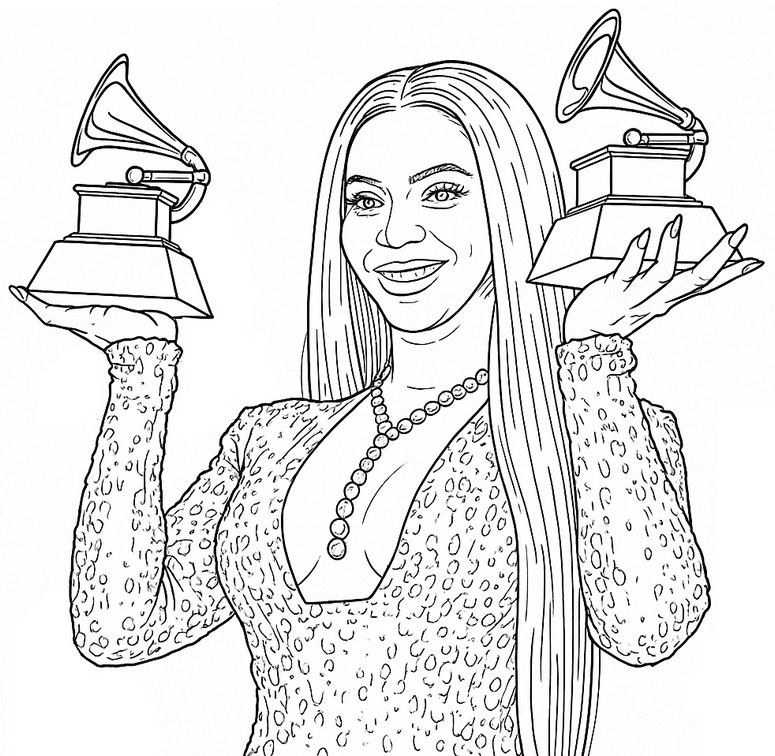 Coloring page Beyoncé