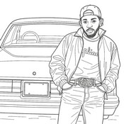 Foglio da colorare - Kendrick Lamar - Celebrità 2025
