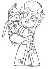 Coloring page - Kasa-obake Piper - Brawl Stars - Katana Kingdom