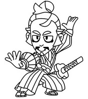 Free coloring page - Wanderer Gray - Brawl Stars - Katana Kingdom