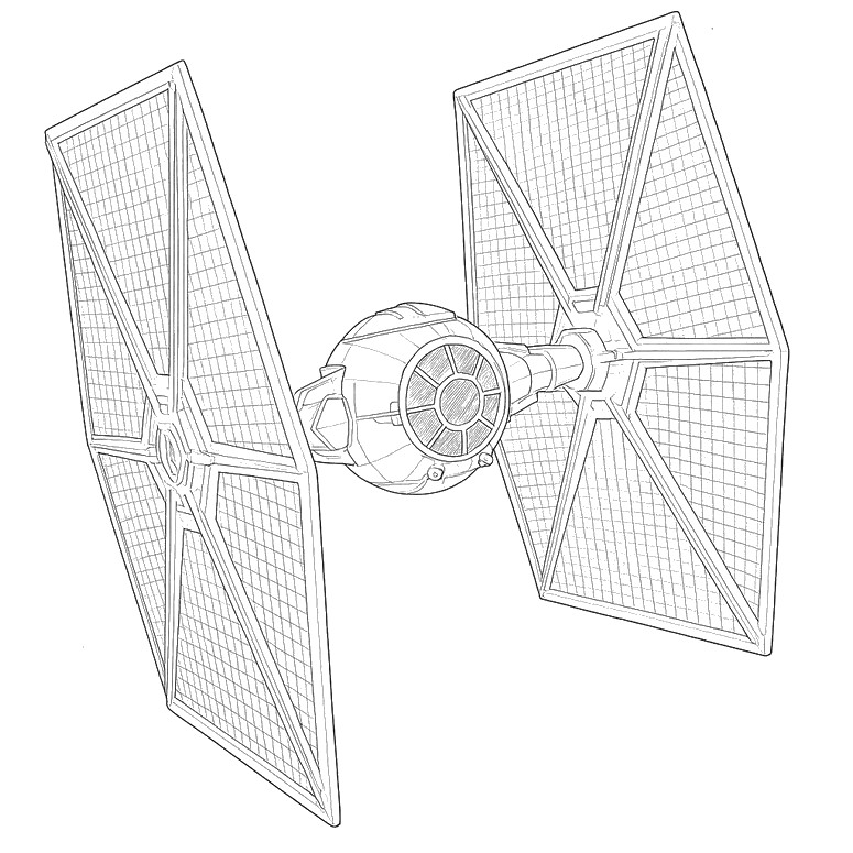 Coloring page Imperial TIE fighter