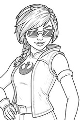 Dessin à colorier - Evie apprentie - Fortnite - Star Wars