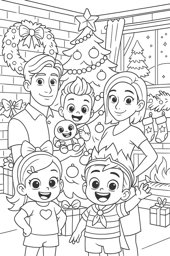 Coloriage gratuit - Noël - Bebefinn