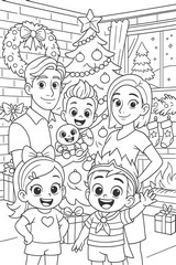Dibujo para colorear - Navidad - Bebefinn