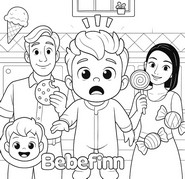 Illustrazione da colorare - Sì Papà, Sì Mamma - Bebefinn