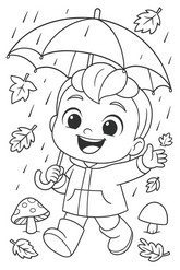 Dibujo para imprimir - Es otoño - Bebefinn