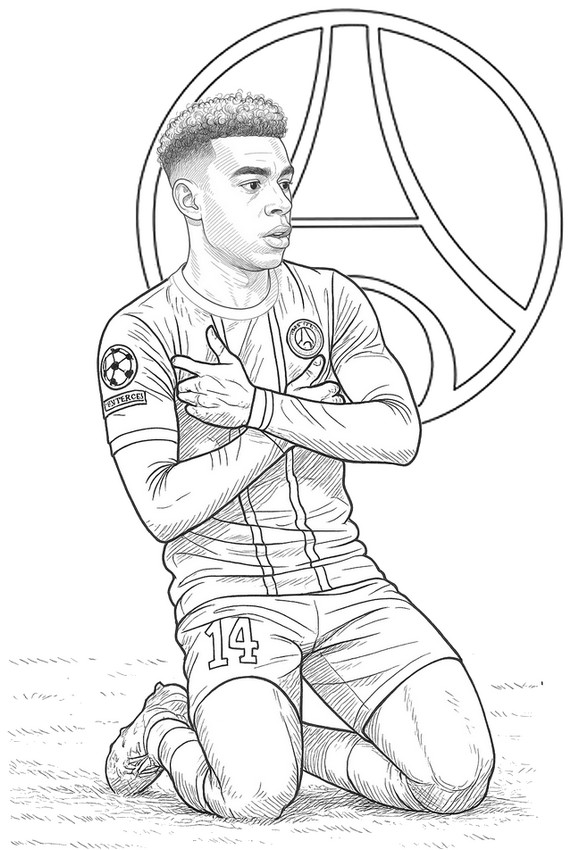 Luiz Joueur Colorir Coloriages Suarez Desenhos Psg Etienne Hellokids 