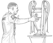 Rysunek do kolorowania - Plecami do pleców - PSG Paris-Saint-Germain